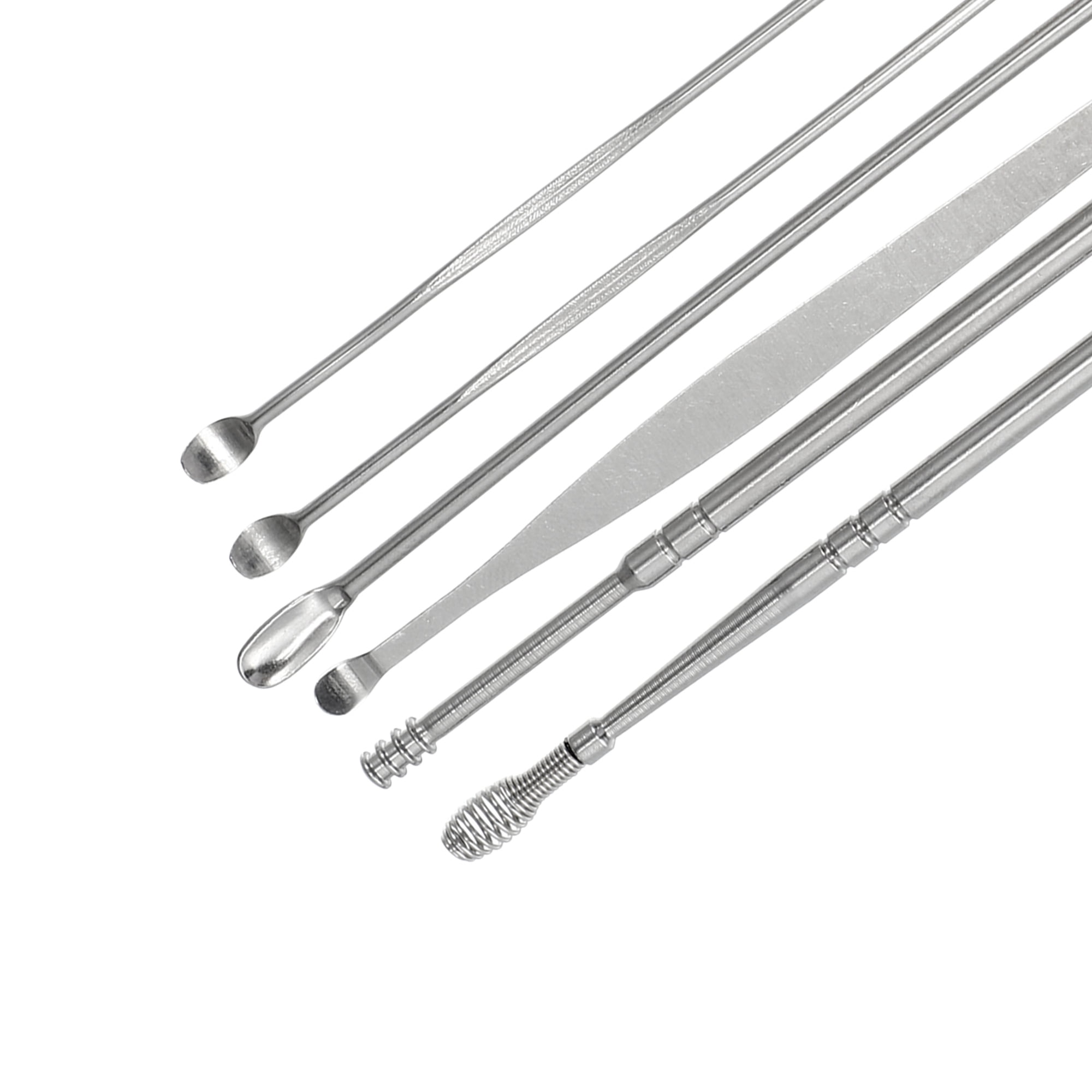 Unique Bargains 6 Pcs Stainless Steel Ear Cleansing Tool Set Ear Cleaner Ear Care Set Purple