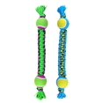thumbnail image 3 of MPP Paracord Rope Big Dog Toys Durable Braided Double Tennis Ball Tug 18.5" Large (2 Toys - Both Colors), 3 of 5