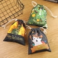 thumbnail image 2 of Halloween Candy Bag Canvas Cute Drawstring Pouch Candy Treats Bag for Chocolates, 2 of 10
