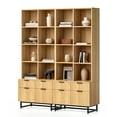 thumbnail image 4 of EYYTHUNG Fluted Bookshelves with Drawers Set of 2, 71-Inch Tall Versatile Modern Large Bookcase, 4 of 7