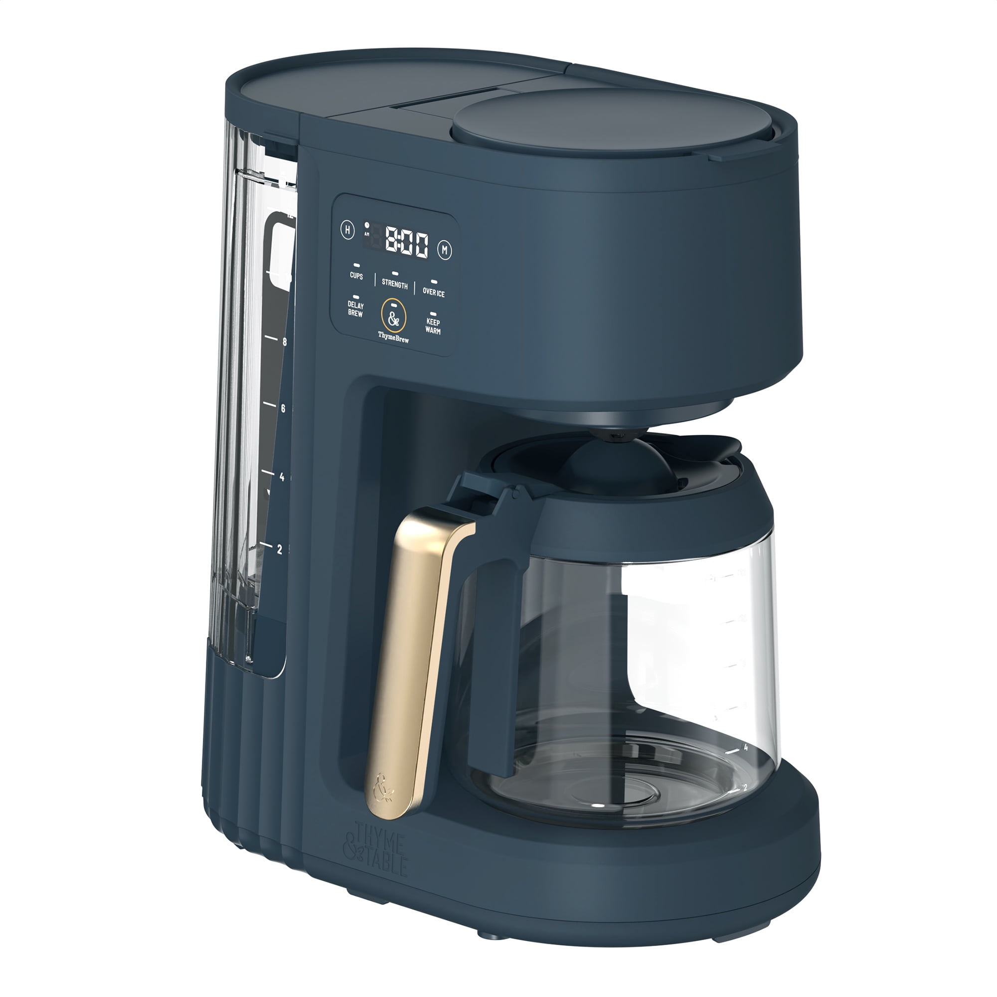 Thyme & Table 12-Cup Programmable Drip Coffee Maker with 60oz Water Reservoir, 4 Brew Modes, and Warming Plate, Atlantic Blue