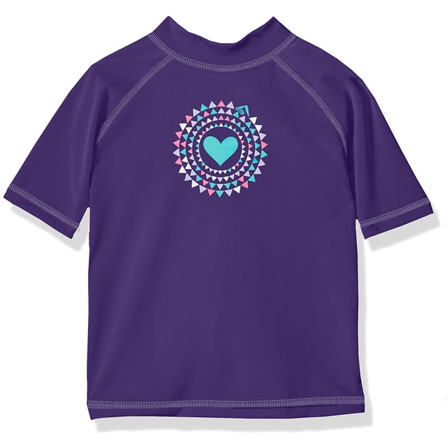 Kanu Surf Girls' Big UPF 50+ Sun Protective Rashguard Swim Shirt, Jade Purple, Small (8)