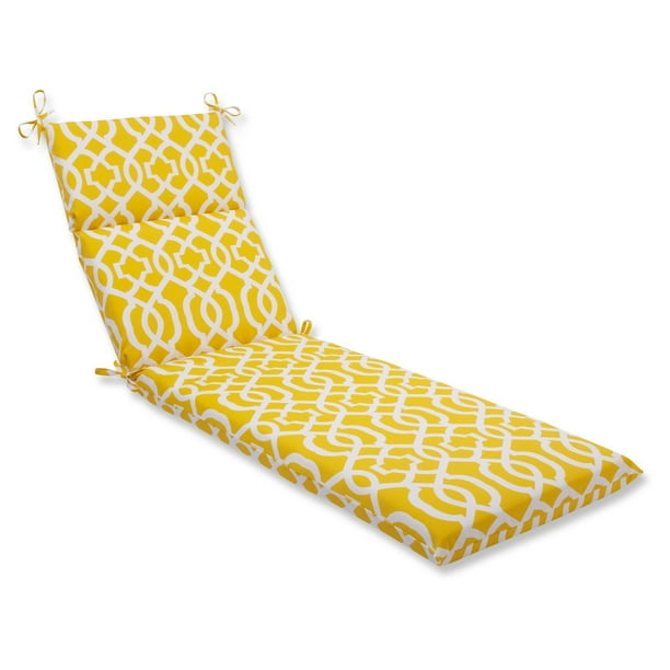 Pillow Perfect Outdoor/ Indoor New Geo Yellow Chaise Lounge Cushion