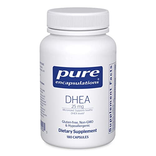 Pure Encapsulations DHEA 25 mg - Suplemento para apoyo inmunológico, equilibrio hormonal, apoyo al metabolismo y niveles de energía* - con DHEA micronizada - 180 cápsulas