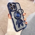 thumbnail image 1 of Funda con soporte de anillo de astronauta chapado de lujo para iPhone 14, 13, 12, 11 Pro Max, XS, XR, X, 7, 8 Plus, cubierta protectora transparente a prueba de golpes Fivean unisex, 1 of 2