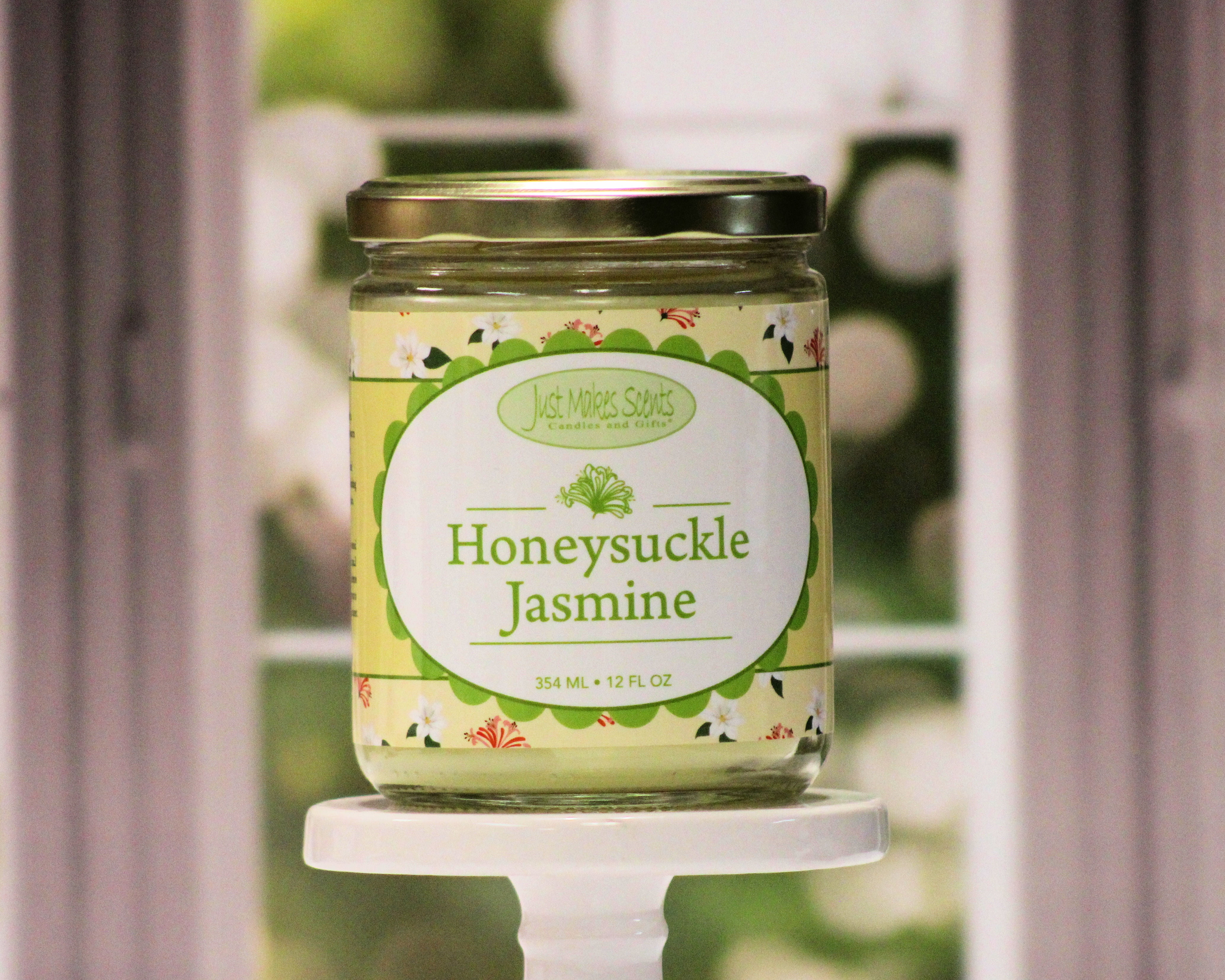 Honeysuckle Jasmine Salsa Jar Candle 12 oz -Just Makes Scents Candles & Gifts