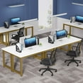 thumbnail image 6 of Tribesigns 63" Large Computer Desk, Modern Simple Style Study Writing Desk, White & Gold, 6 of 9