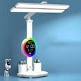 thumbnail image 1 of Lámpara de mesa LED luz de noche de lectura ajustable USB recargable sensor táctil con/reloj, 1 of 10