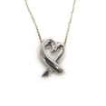 thumbnail image 1 of Pre-Owned TIFFANY & Co. Tiffany Paloma Picasso Loving Heart Necklace Silver 925 Azuki... (Good), 1 of 6