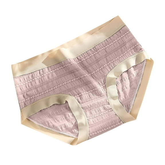 GigrtiJin Womens Mid Waisted Ribbed Underwear Solid Color Seamless No Show Panties Breathable Hipster Underpants