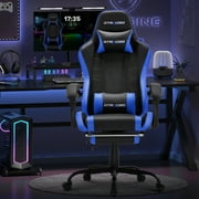 GTRACING Ergonomic GTWD-200 Gaming and Office Chair with Adjustable Pillows and Footrest, Blue
