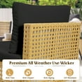 thumbnail image 6 of Bifanuo 3-Piece Wicker Outdoor Sectional Sofa, Patio Furniture Set, with Black Fluffy Cushions and Coffee Table, 6 of 6
