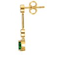thumbnail image 5 of 0.16 Carat 8x6MM Oval Created Emerald and Diamond Dangle Earrings In 10k Yellow Gold, 5 of 6