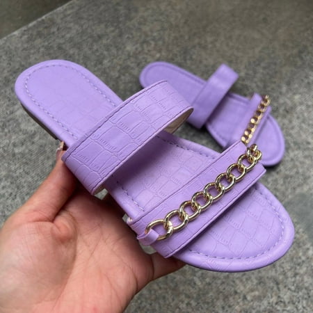 

Gubotare Women Sandals Women s Beatrice Velour Slide Slipper Purple 12