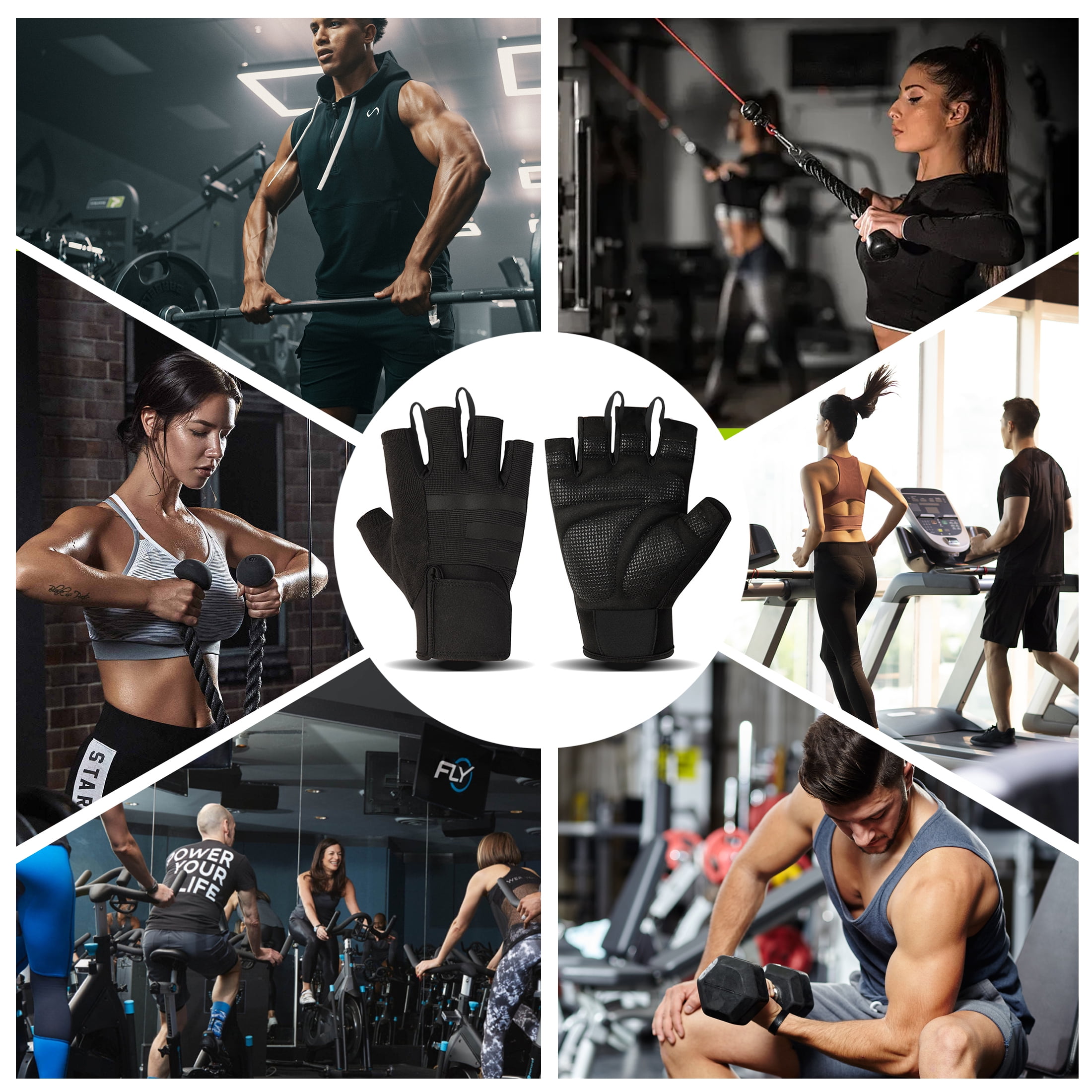 cyrico workout Gloves for Men and Women, Breathable Weight Lifting Gloves with Wrist Wrap Support, Full Palm Protection Gym Gloves for Fitness Training, Cycling, Pull Ups, Exercise and Hanging