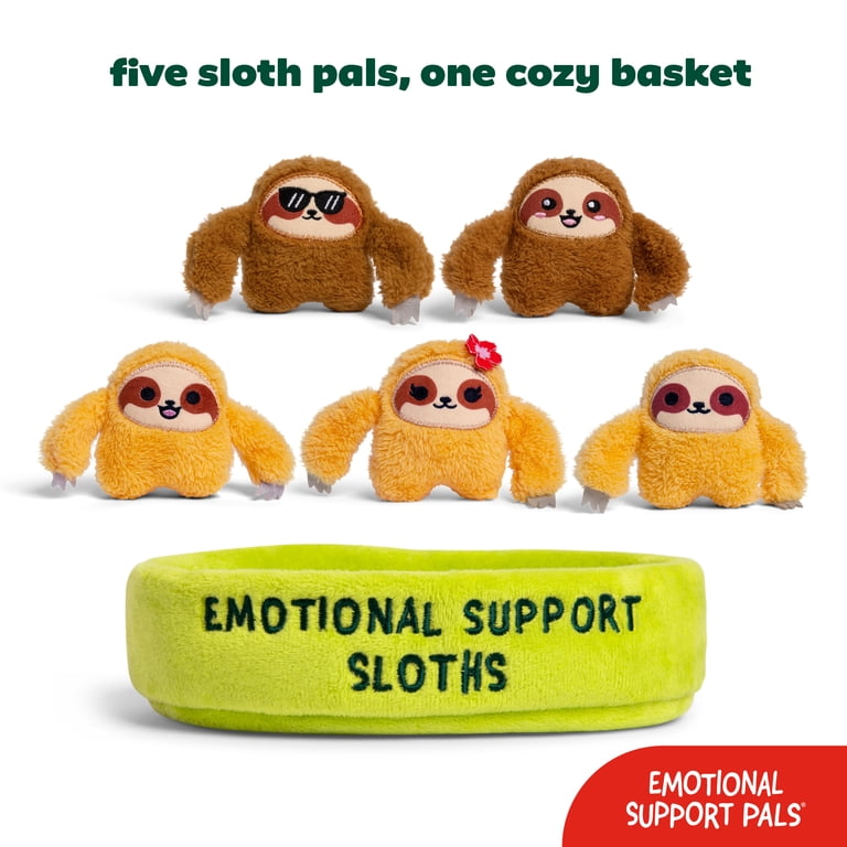 Emotional Support Pals Sloths, Set of 5 with Basket photo 2