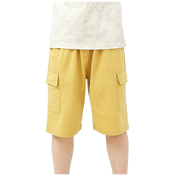 Odeerbi 4-12 Años Niños Niñas Bermudas de Algodón Verano Pantalones Cortos Deportivos Color Sólido Bonitos Pantalones Cortos