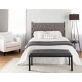 thumbnail image 2 of LumiSource Black Metal, Grey Fabric Braided Matisse Headboard, 2 of 5