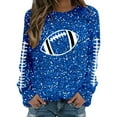 thumbnail image 4 of Cnbwig Fashion Hoodies for Women Sweatshirts Long Sleeve Crewneck Sweatshirt Football Glitter Print Sequins Loose Winter Top Soft Blouse Top Casual Fall Clothes 2025 Workout Shirt A19-Blue S, 4 of 5