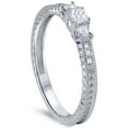 thumbnail image 2 of Pompeii 1/4ct Vintage Three Stone Princess Cut Diamond Engagement Ring 14K White Gold, 2 of 6