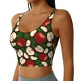 thumbnail image 2 of Pofeuu Red Fruit Print Sports Bra for Women Sexy Vest Yoga Running Gym Fitness Crop Bras Tops-Small, 2 of 8