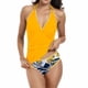 thumbnail image 2 of Traje de Baño de Bikini de Mujer Sexy Split Falda Cubierta Conjunto de Traje de Baño, Nylon Sólido E Impreso con Sujetadores Acolchados Extraíbles para Piscina, Playa, 2 of 5