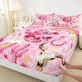 thumbnail image 3 of Homewish Pink Disco Ball Bed Sheets for Girls, Western Cowgirl Boot Hat King Sheets, Cartoon Stars Rainbow Sheet Set, Lightweight Room Decor, 4-Piece, 3 of 7
