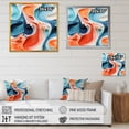 thumbnail image 4 of Designart "River of Blue and Orange Liquid Ink V" Abstract Wall Art - Modern Blue Abstract Liquid Ink Hallway Wall Art Decor, 4 of 6