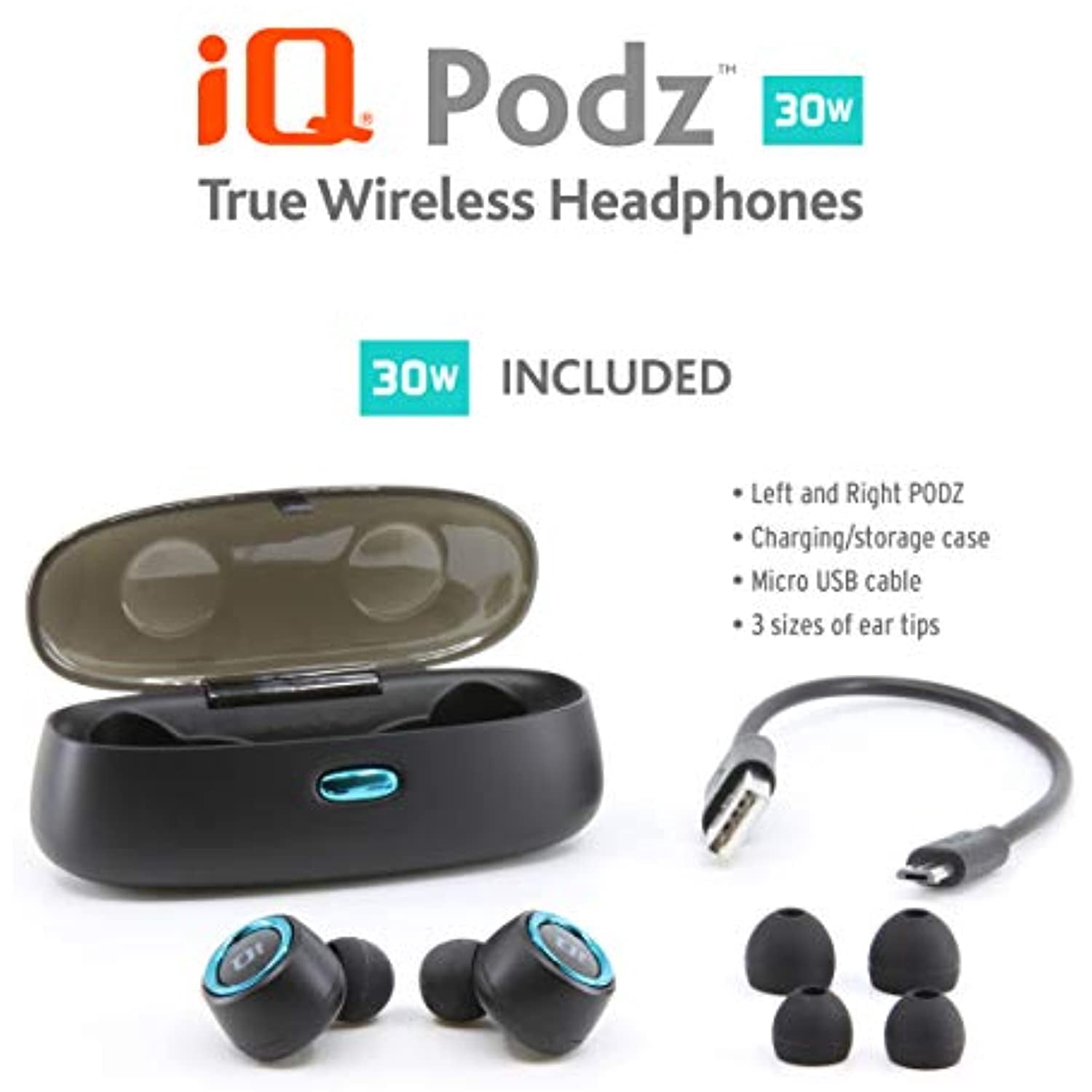 iQ Podz 30W TWS True Wireless Earbuds 