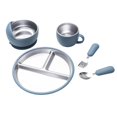 thumbnail image 3 of Lunxisen 1 Pcs Stainless Steel Suction Cup Fork And Spoon Set Toddler Self Feeding Utensils Non Silicone Suction Plate For Mealtime, 3 of 9