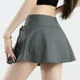 thumbnail image 5 of MIXUE Skirts For Women Summer Solid Color Bow Low Waist Mini Tennis Skirt Activewear,Gray,XL, 5 of 5