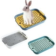 Rabbit Litter Box with Grate, Small Guinea Pig Litter Pan, Anti