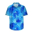 thumbnail image 4 of Men's Hawaiian Shirt Funky Blue Beach Printed Tropical Beach Shirt Casual Button Down Short Sleeve Floral Shirts Tops, 4 of 7