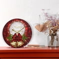 thumbnail image 6 of Dreamtimes Round Digital Clock Christmas Bell Bow and Snowflakes Creative Decorative Quiet Not Ticking Clock,Bedroom Living Room Bathroom Kitchen Office Wall Ornament, 10In, 6 of 7