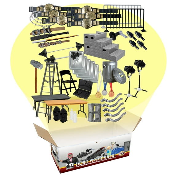 50 Piece Accessory Starter Kit for WWE & AEW Wrestling Action Figures