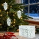 thumbnail image 1 of Juego de 3 adornos navideños de piñas y frutas | Adornos colgantes de plástico para el árbol | Colores dorado, rojo y plateado, 1 of 6