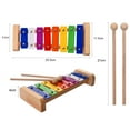 thumbnail image 3 of Colorful Wood Pine Xylophone 8-Note  C Key Percussion Toddle Kid Musical Toy, 3 of 5