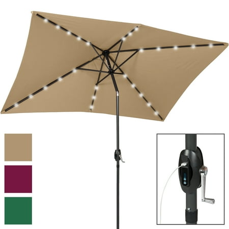 Best Choice Products 10x6 5ft Rectangular Solar Led Patio Umbrella