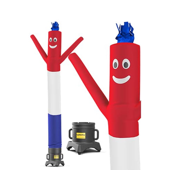 LookOurWay Air Dancers Inflatable Tube Man Set / 10 ft Waving Inflatable Tube Guy with 1/2 HP Blower For Stand Out Advertising (American Flag), Red, White, Blue