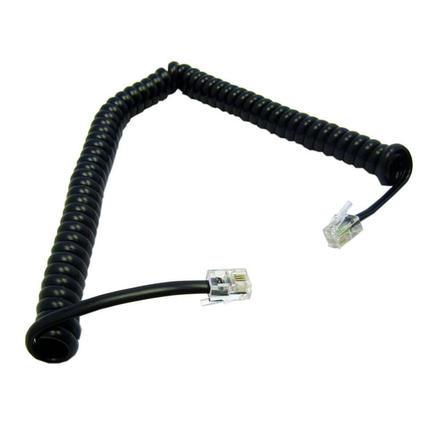 Telephone Handset Cord (Voice), 4P4C RJ22 male to RJ22 male, Black