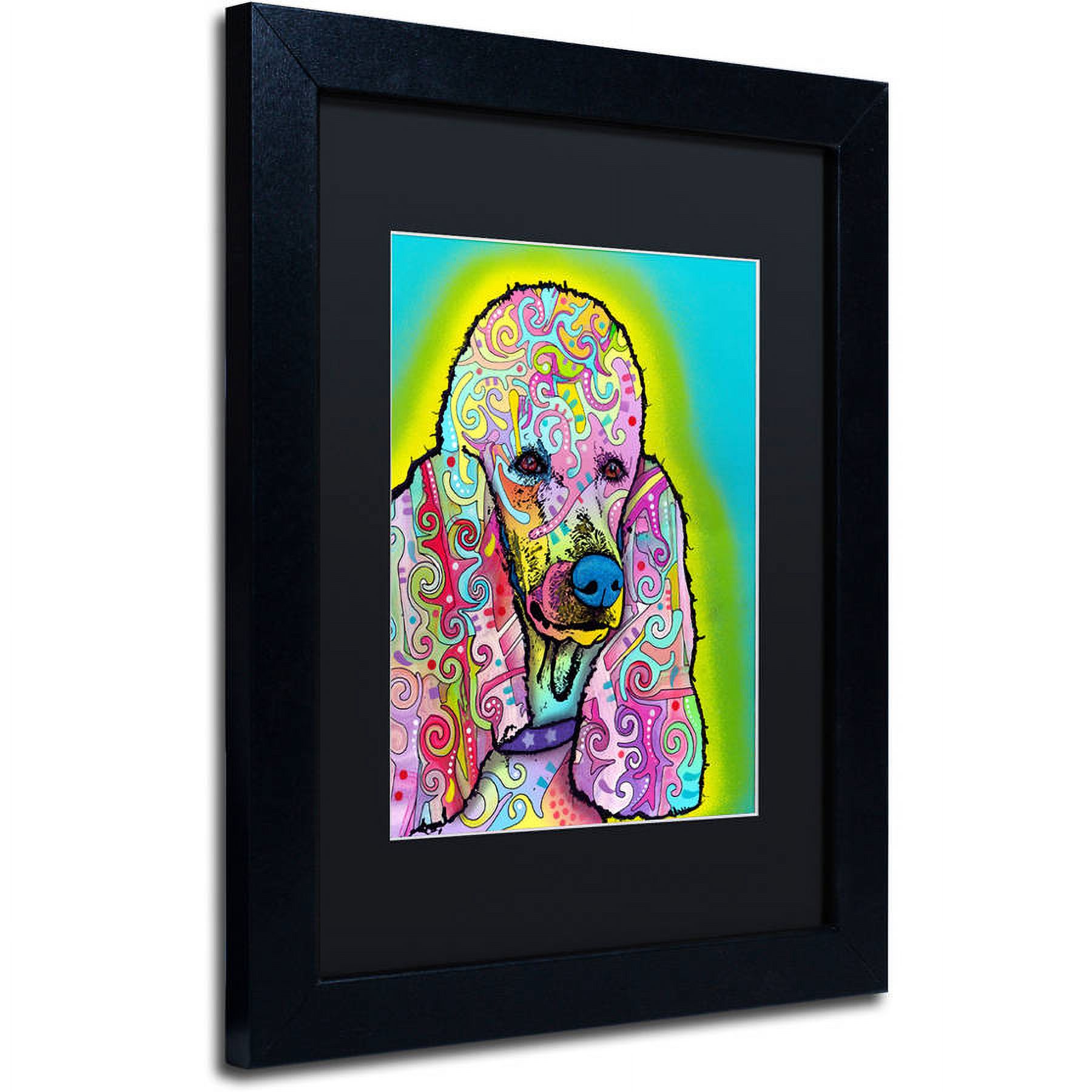 Trademark Fine Art "Poodle" Canvas Art by Dean Russo, Black Matte, Black Frame
