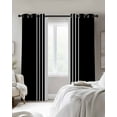 Black White Stripe Blackout Curtains for Bedroom Living Room Darkening ...
