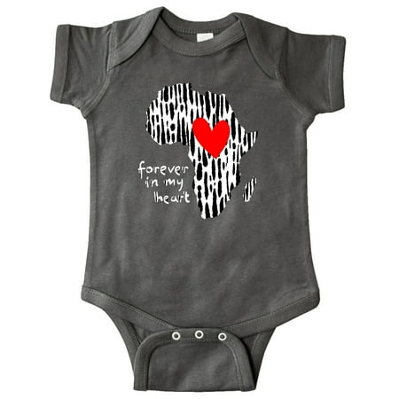 

Inktastic Black History Month Forever in My Heart Ink Print Africa Gift Baby Boy or Baby Girl Bodysuit