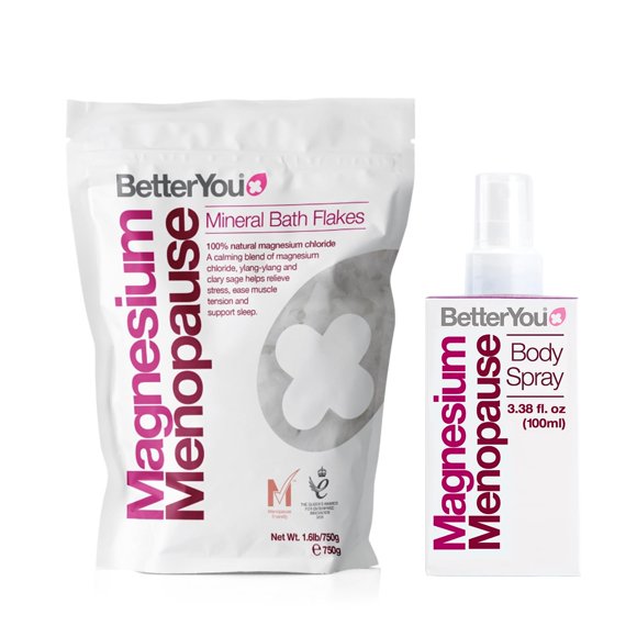 Bundle BetterYou, aerosol corporal y escamas de baño de magnesio para la menopausia