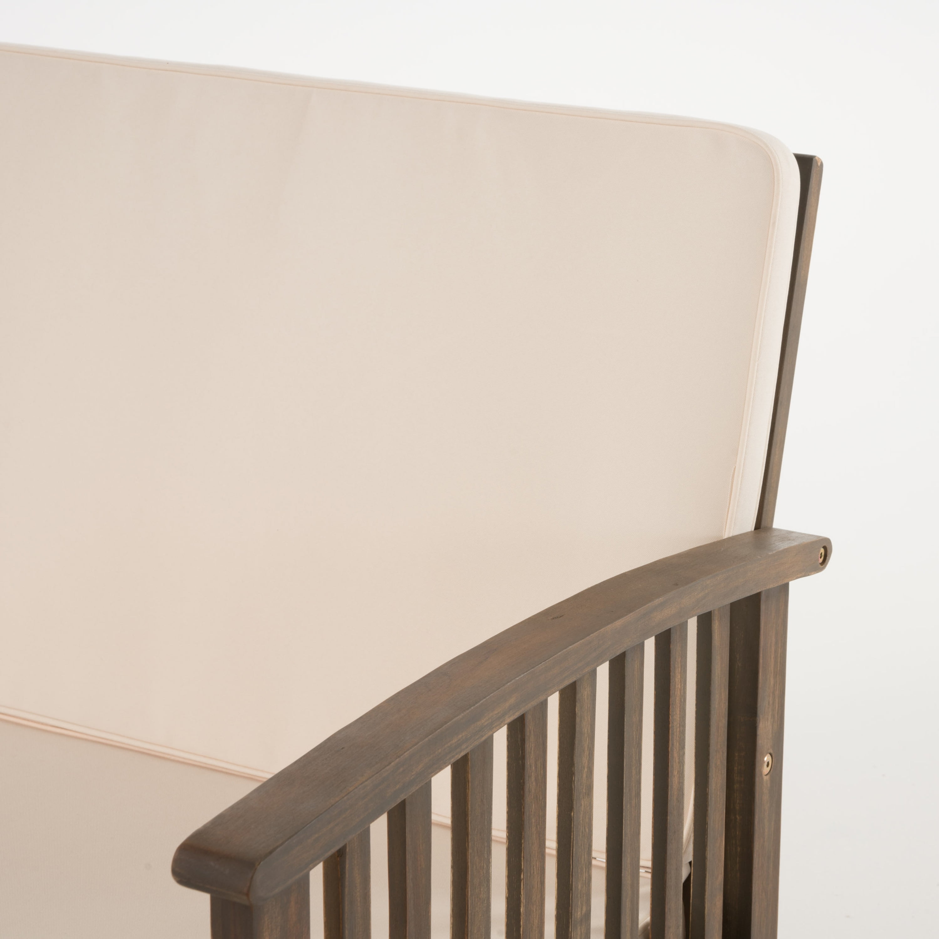 Outdoor 4 Piece Conversation Furniture Set, Acacia Wood Combined Leisure Seats for Patio Garden, Gray