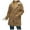Khaki, variant on IROINNID Women's Shearling Jacket Long Sleeve Solid Color Notch Lapel Outwear, Leisure Large Lapel Thickened Plush Jacket