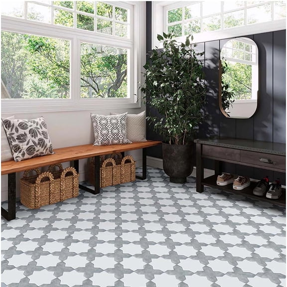 Siena 5.35 in. x 5.35 in. Matte Grey Ceramic Cross-Shaped Wall and Floor Tile (5.37 sq. ft./case) (27-pack)