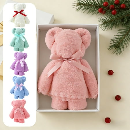AYktou Valentine s Day Bear Doll Hand Towels 13.7×29.5 Inch Drying Cloth Kitchen Towels Cute Bear Valentines Decorations Tea Towel for Wiping Face Cooking Baking Anniversary Wedding Towels Gift