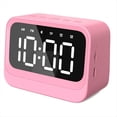 thumbnail image 1 of Barra de Sonido Portátil con Reloj Dual, Compatible con Tarjeta TF, Reproductor de Música Inalámbrico, Altavoz Bluetooth, Color Rosa., 1 of 6