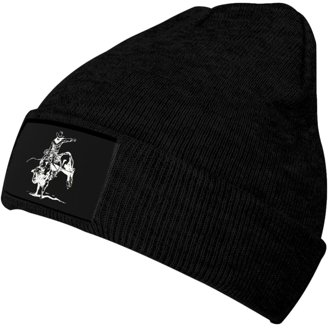 Skeleton Hand Peace Sign Funny Black Beanie Hat for Men  display picture 1